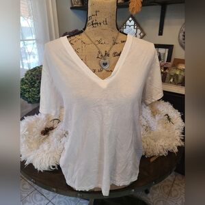 Agolde - White V-Neck T-shirt - M